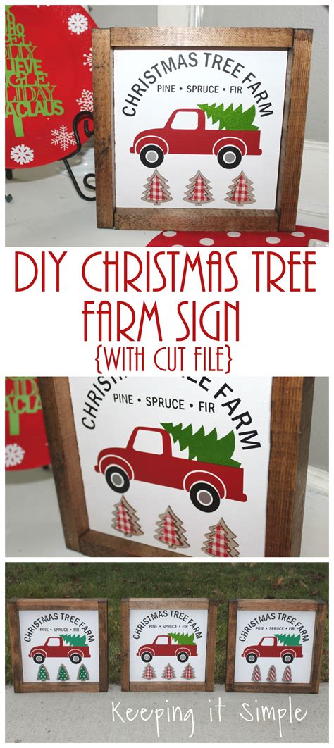 Christmas Tree Farm Sign {with Cut File} - Keeping it Simple