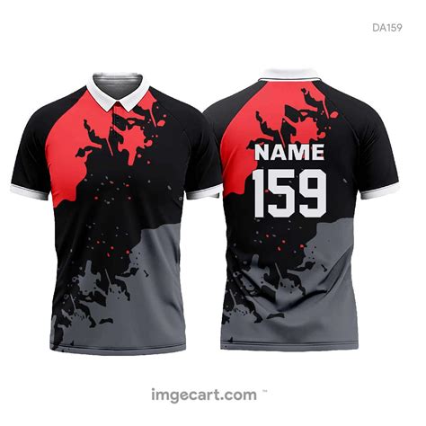 Cricket Jersey Design Black and Red - imgecart