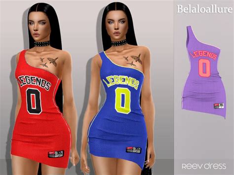 belal1997's Belaloallure_Reev jersey dress | Sims 4 mods clothes ...