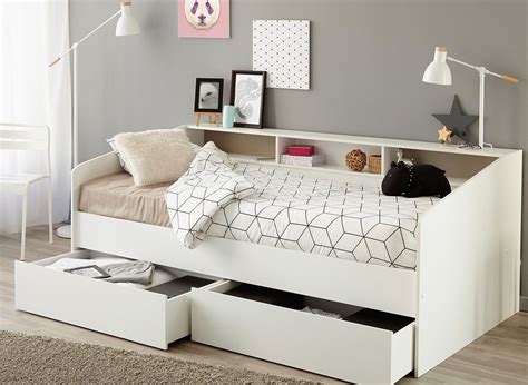 This contemporary day bed optimises maximum storage without ...