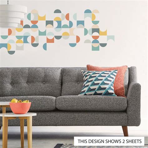 Geometric Decals Mid Century Modern Wall Decals Multicolor - Etsy