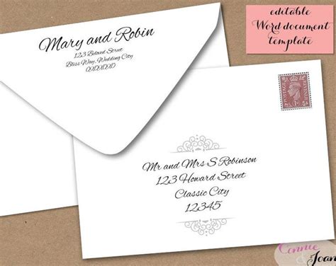 5x7 Envelope Template Word Printable Wedding Envelope Template 5x7 Front and by | Envelope ...