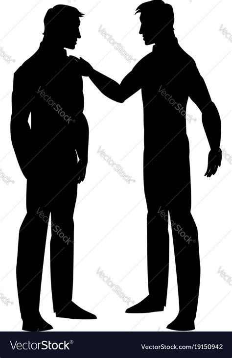Two Men Talking Silhouette