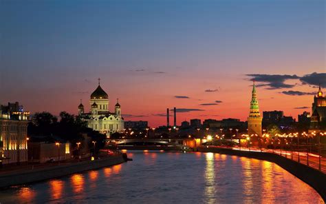 russia, City, Moscow, Sunset, River Wallpapers HD / Desktop and Mobile ...