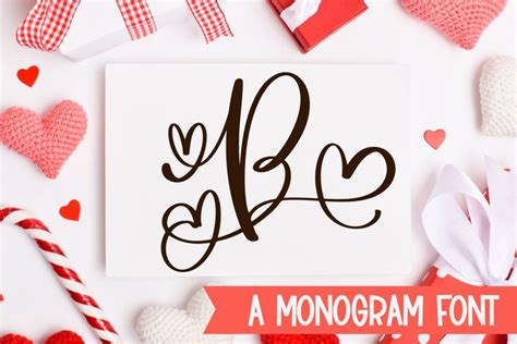 Heart Filled Monogram Font