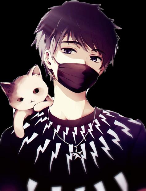 Download Anime Boy With Mask Png Wallpaper | Wallpapers.com