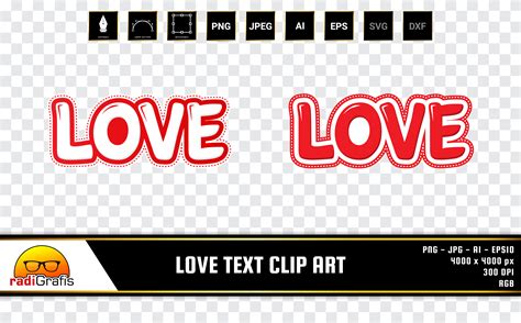 Love Text Clip Art Graphic by radigrafis · Creative Fabrica