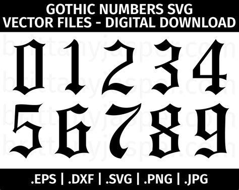 Gothic Number Fonts