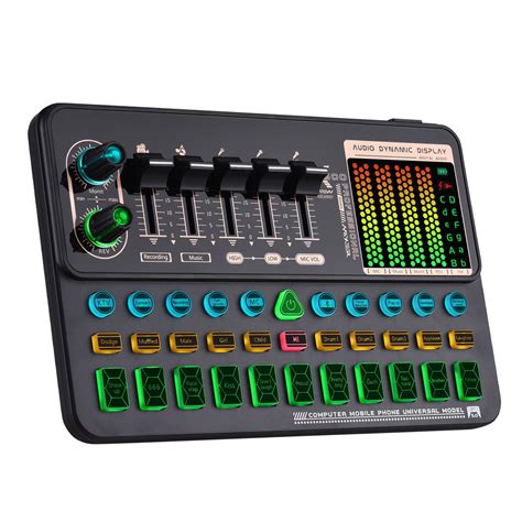 SK500 Portable Live Sound Card Voice Changer Device Audio Mixer Built ...