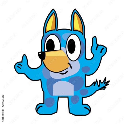 BLUEY Cute cartoon character dog illustration picture, funny doge image Stock Vector | Adobe Stock