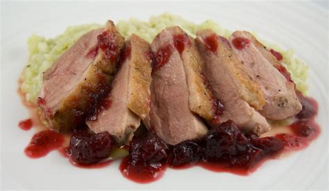 Seared Duck Breast with Cranberry Sauce & Port Reduction - The Culinary Chase