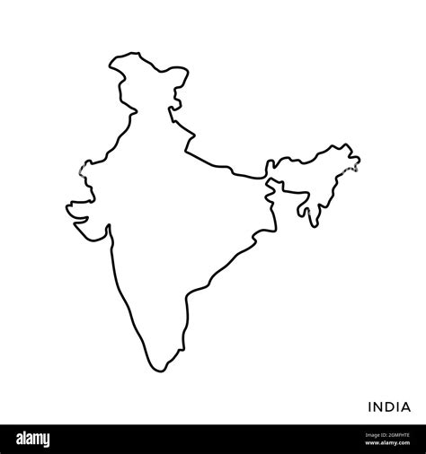 Line map of India vector stock illustration design template. Editable stroke. Vector eps 10 ...