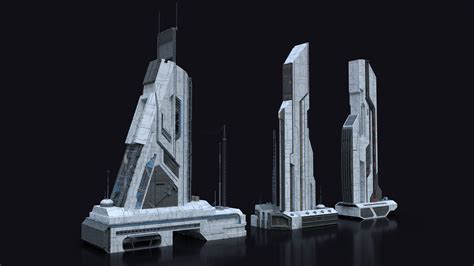 ArtStation - Scifi Building futuristic Building Kitbash Bundle Vol_1 | Resources