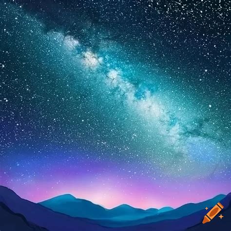 Draw a beautiful starry sky scene over the city. the night sky is full ...