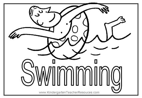 Free Coloring Pages Swimming Coloring Pages