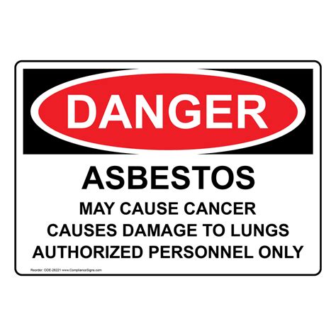 Asbestos Hazard Warning Signs Chemical Hazards Workplace Safety Signs | Images and Photos finder