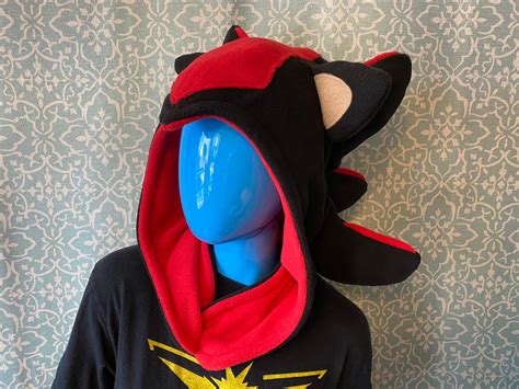 Shadow the Hedgehog Inspired Hood Handmade Fleece Sonic Hat | Etsy