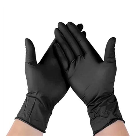 Black nitril powder free gloves