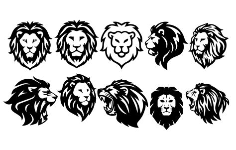 Lion Head Svg Bundle Clipart Cut Files For Silhouette Lion Etsy | My ...