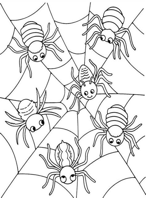 Get This Many Baby Spiders Having Fun on the Web Coloring Page Spider Printable for Kids