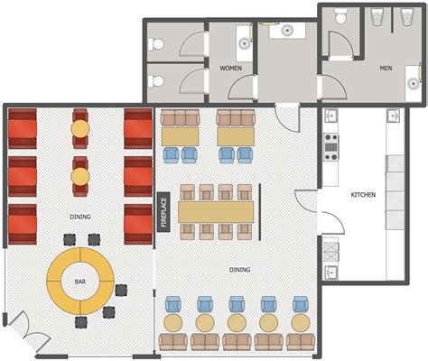 Bistro Floor Plan | This sample illustrates a #bistro #floor #plan. # ...