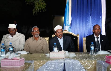 Somalia; President Mohamed Abdullahi Mohamed delivers a welcoming ...