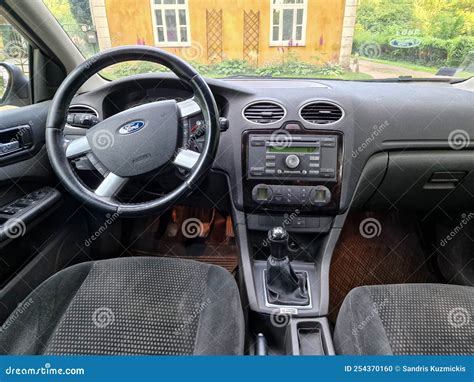 Kuldiga, Latvia - August 3, 2022: Ford Focus Interior with Front Panel and Steering Wheel ...