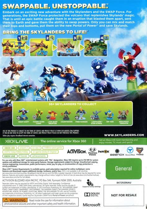 Skylanders: Swap Force (2013) Xbox 360 box cover art - MobyGames