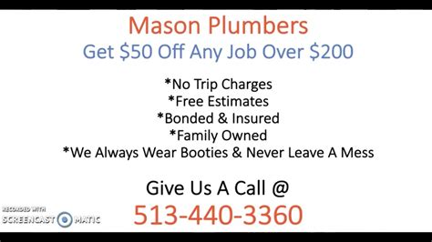 Lebanon Ohio Plumbers | Plumbers Lebanon Oh | 513-440-3360 | Mason Plumbers - YouTube