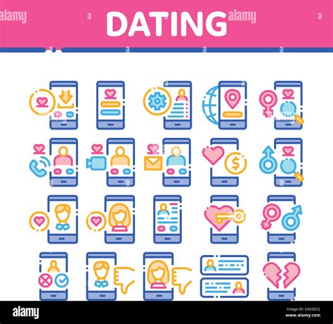 Dating App Collection Elements Icons Set Vector Stock Vector Image & Art - Alamy