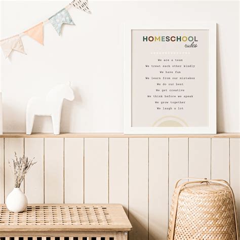 Homeschool Rules Poster, Home Education Decor, Learning Wall Art ...