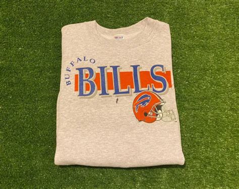 VINTAGE TRENCH 1990S Buffalo Bills helmet logo crew neck sweatshirt large NFL $69.99 - PicClick