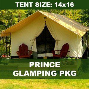 the tent size is 14x16 prince glamping pkg for sale