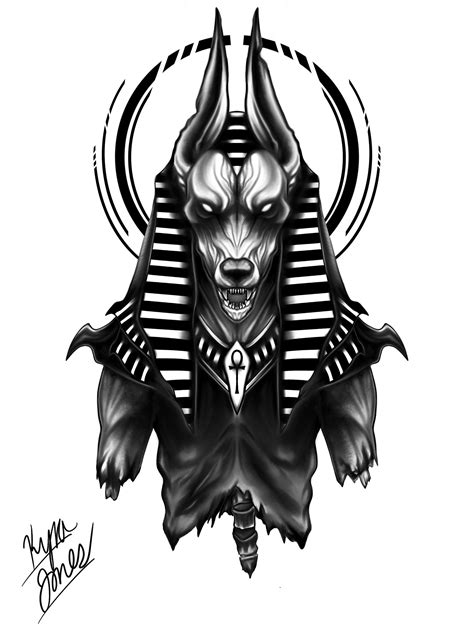 Anubis Egyptian Drawing