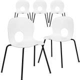 Flash Furniture 5 Pk. HERCULES Series 770 lb. Capacity Designer White Plastic Stack Chair - Home ...