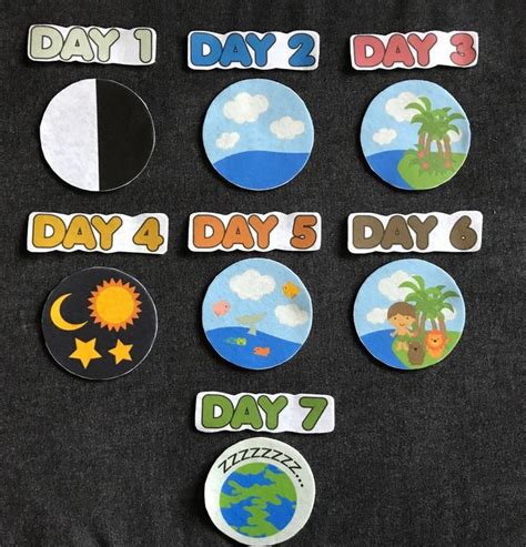 The 7 Days of Creation Felt // Flannel Board Pieces // Preschool ...