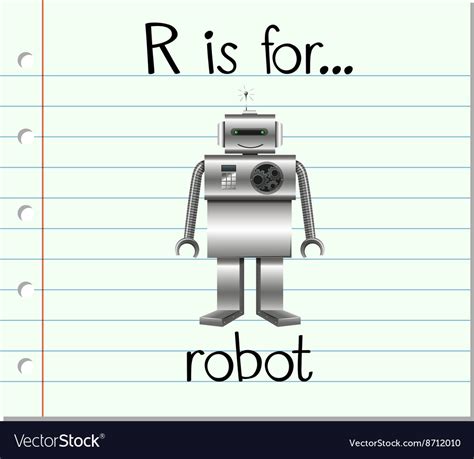 Flashcard letter r is for robot Royalty Free Vector Image