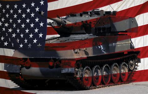 American Flag And Army Tank #2 Free Stock Photo - Public Domain Pictures