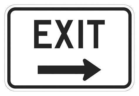 LYLE Exit Sign For Parking Lots, Sign Legend Exit, 12 in x 18 in ...