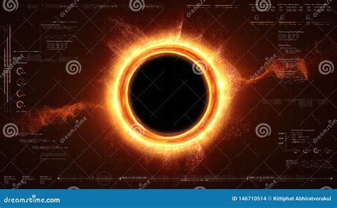 Futuristic Black Hole Simulation Stock Illustration - Illustration of hologram, energy: 146710514