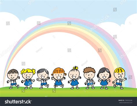 Cartoon Kids Sky Rainbow Stock Vector (Royalty Free) 728353240 | Shutterstock