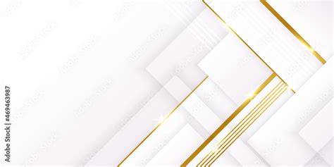 Fototapeta Modern white and gold abstract background. Abstract geometric shape white gold ...