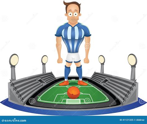 Soccer Player Standing At The Stadium Stock Vector - Image: 41121325