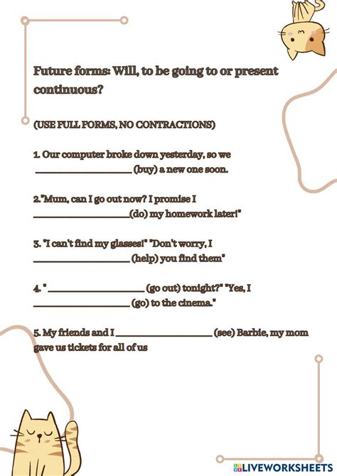 future forms | Live Worksheets