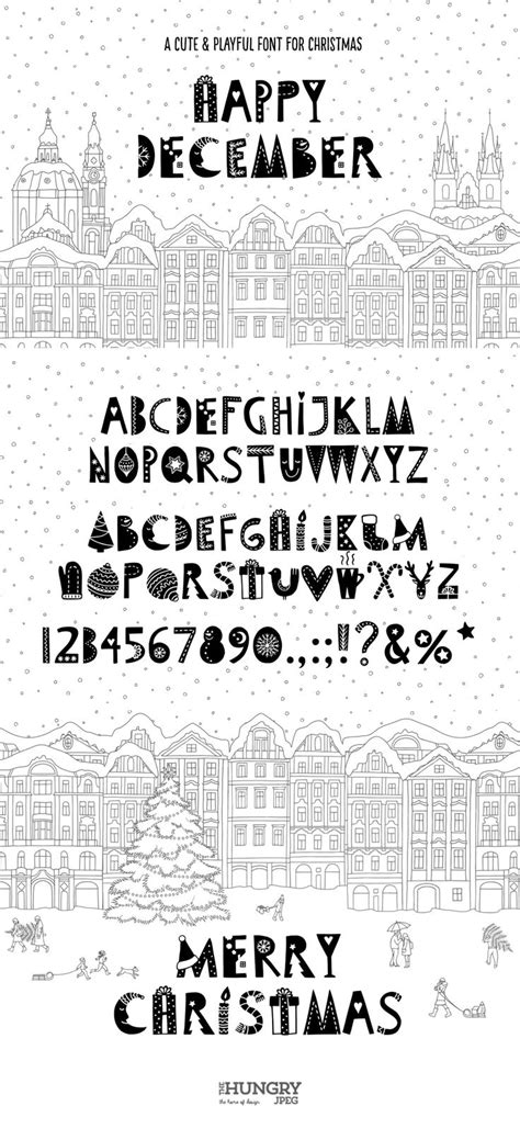 No.11 A cute & fun December font for your Christmas cards and designs | December font, Playful ...