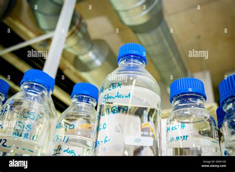 bottles in chemistry lab Stock Photo - Alamy