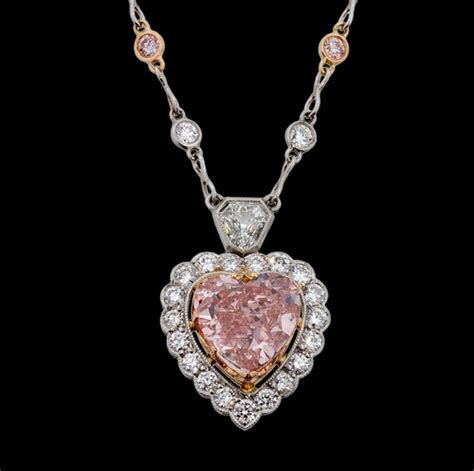 Rare Colored Diamonds - Pink Heart Necklace