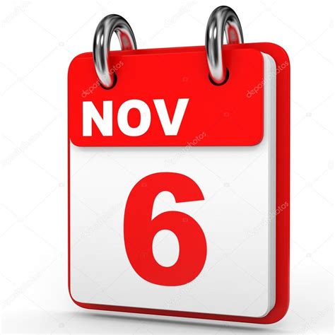 6. november. Kalender på hvit bakgrunn . – stockfoto © iCreative3D ...