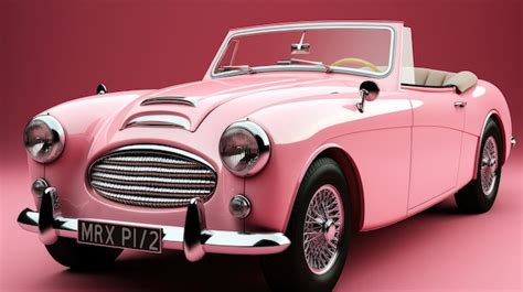 Premium AI Image | pink retro barbie classic sports car