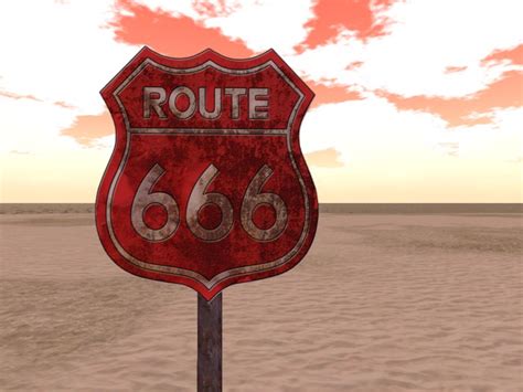 Second Life Marketplace - Route 666 Sign